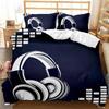 Headphones Duvet Cover Rock Music Melody Note Bedding Set Cool White Headset Boys Double Queen King Size Polyester Qulit Cover