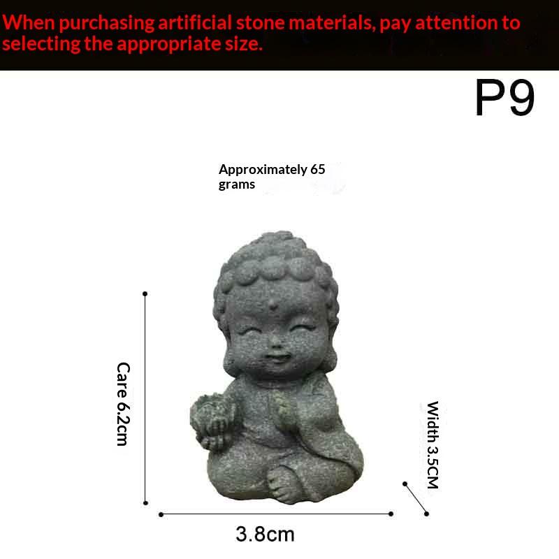 Chinese Style Buddha Statue Cute Little Monk Figurines Fish Tank Moss Landscaping Zen Oriental Aesthetic Garden Decoration