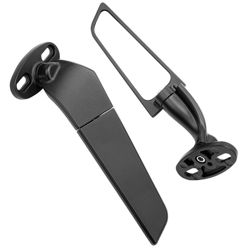 2pcs Motorcycle Rearview Mirror Adjustable Rotating Wind Wing Mirror Replacement for Ninja 250 300 H2 H4
