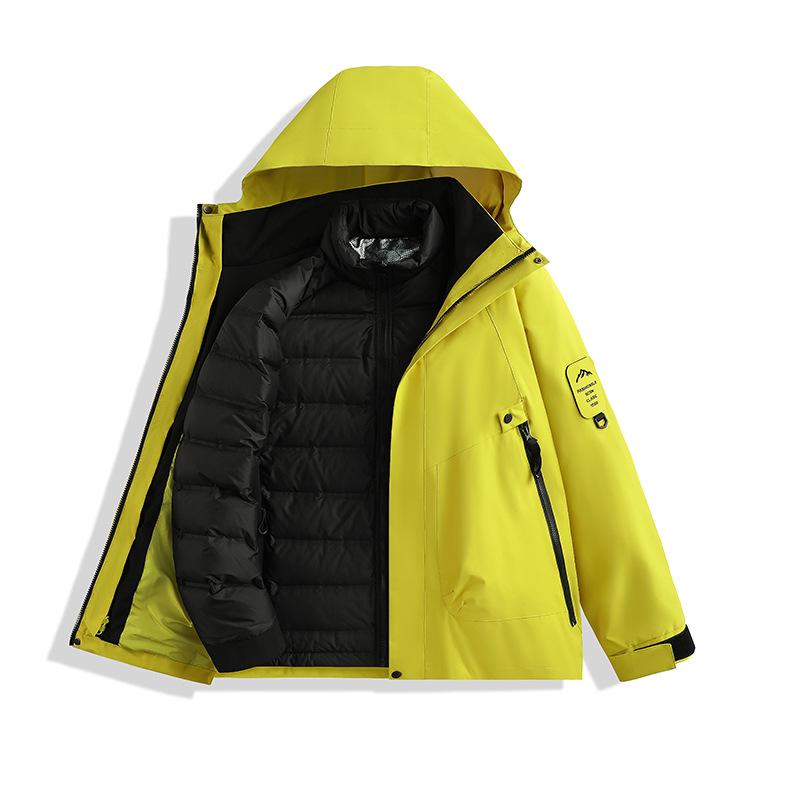 

Men s 2025 White Duck Down Jacket: New Winter Style, Outdoor Windproof & Cold Protection, 3-in-1 Design L