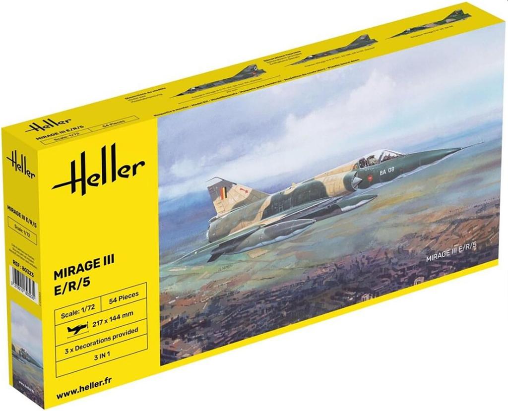 PLATZ Heller French Mirage III Plastic Model HE80323 1/72 E/R/5