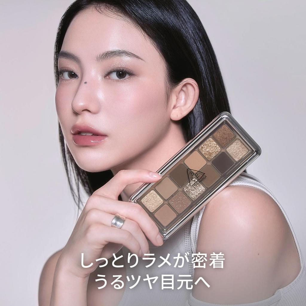 3CE New Take Eyeshadow Palette B Low Neutral, Korean Cosmetics, Brown, Glitter, Multi-Color