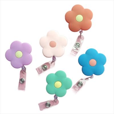 Chest Card Elegant Flowers Nurse Badge Holder ID Card Clips Name Card Holder Retractable Badge Reel