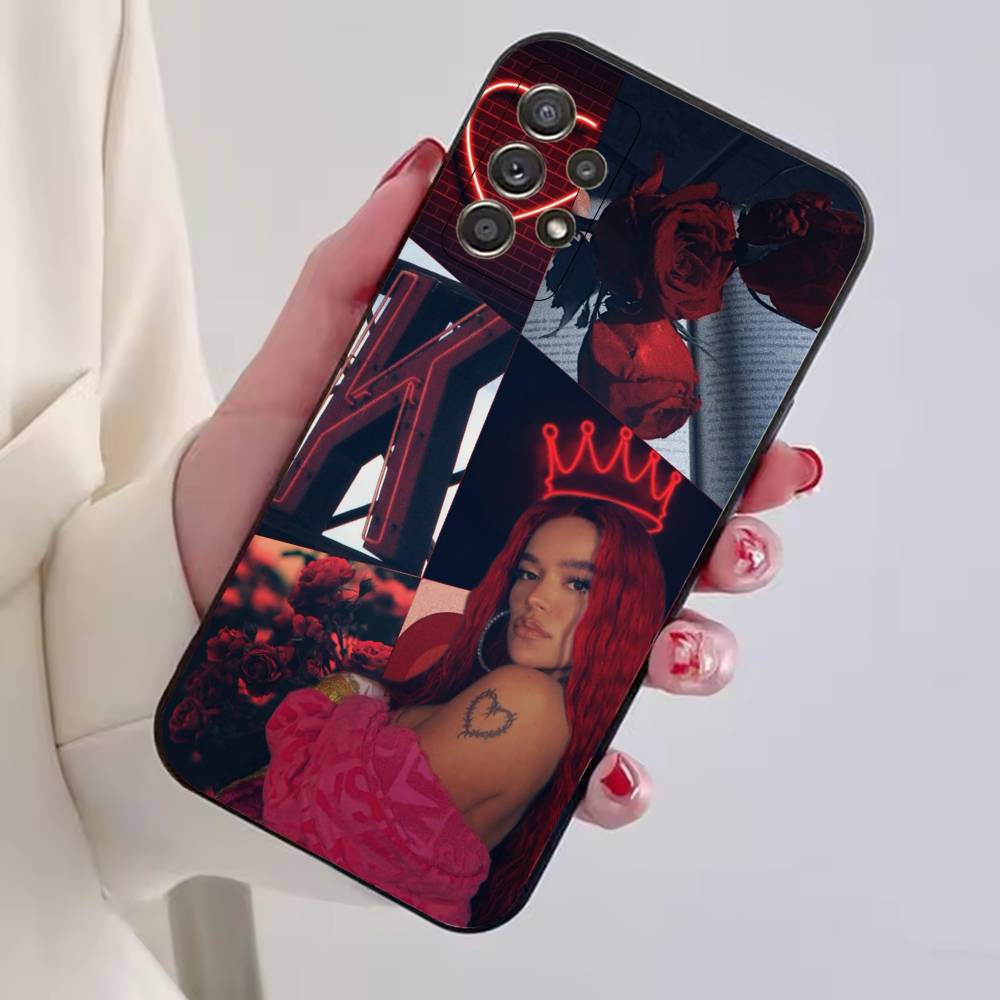 K-Karol G Dibujos Animados Phone Case For Samsung S25,S24,S21,S22,S23,S30,Ultra,S20,Plus,Fe,Soft Silicone Black Cover