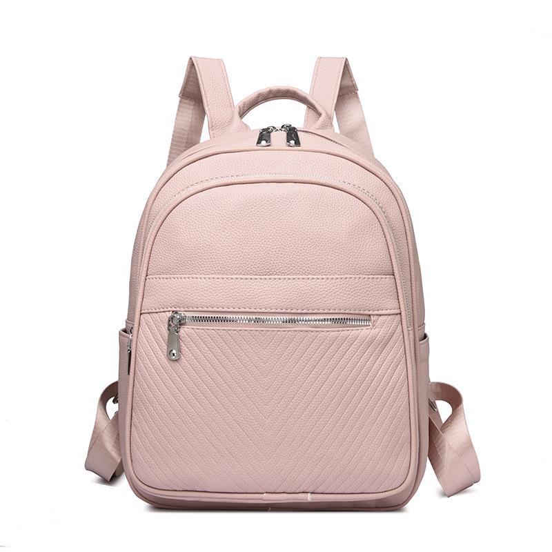 Женский рюкзак Рюкзак из мягкой кожи розовый