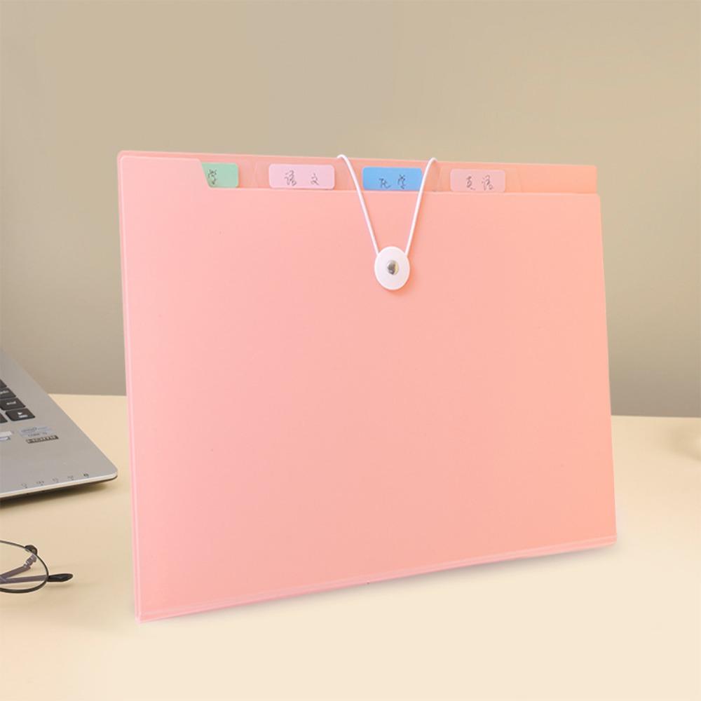 12 Layers A4 File Folder Elastic Strap Design Exam Paper Storage Booklet File Bag Document Storage