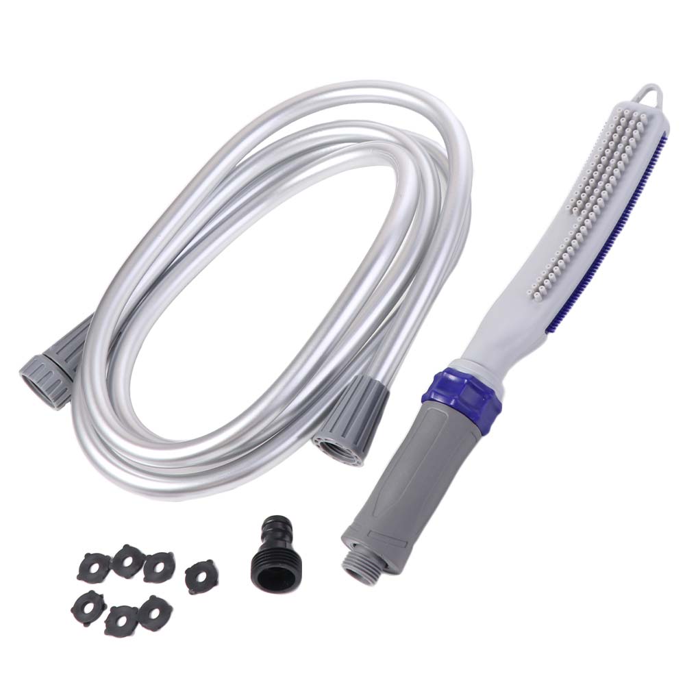 With Flex Hose Dog Shower Head Quick Connector Plastic Dog Washing Sprayer Adjustable Pet Bathing Sprayer grigio