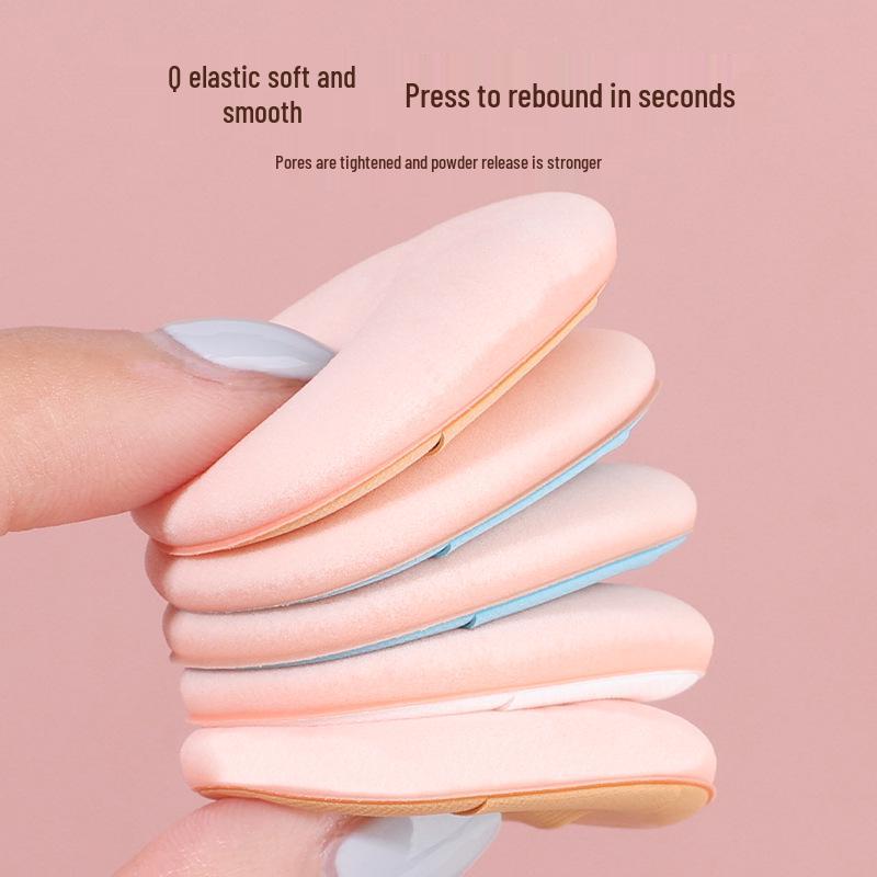 Mini Pink Finger Powder Puff: Dual-Use Air Cushion Makeup Sponge for Wet & Dry Application Without Absorbing Foundation