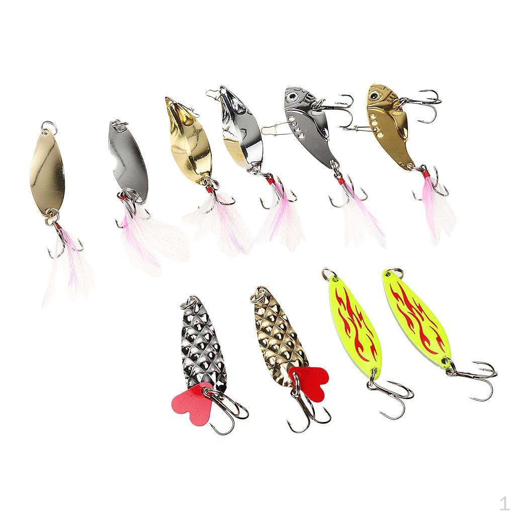 

Набор из 10 металлических рыболовных окуней CrankBait Spoon Crank