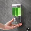 Punch-Free Wall Mounted Soaps Dispenser Manual Plastic Hand Soaps Storage Bottle For Washroom Hotel