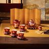 Wanqian Tang Lacquer Red Glaze Ceramic Tea Set