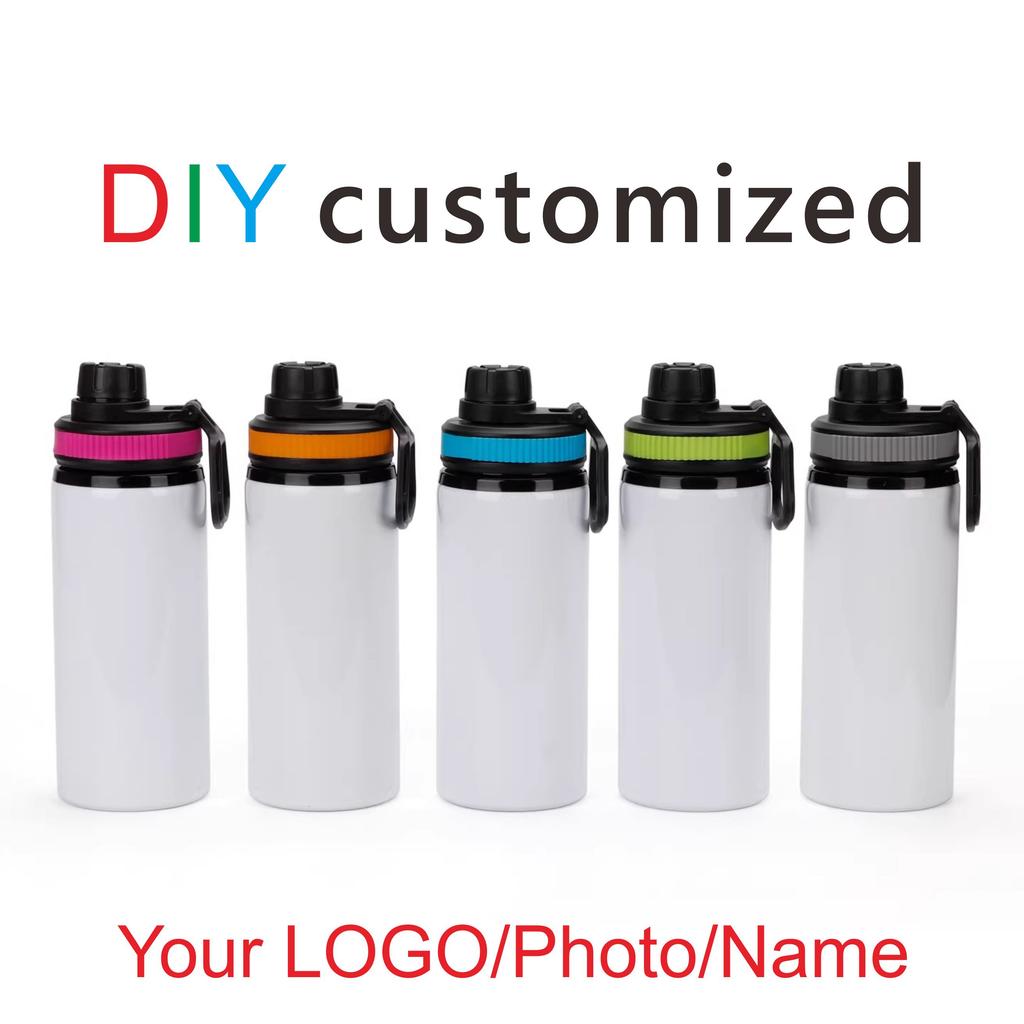 Customized Summer Bottle 600ML Personalize Print Your LOGO Photo Name Sublimation Sport Container Outdoor Biker Team Gifts