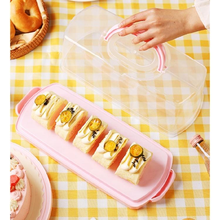 Plastic Food Storage Box For Cakes Cookie Snacks Portable Design Dessert Container Clear Lid Home Outdoor Use