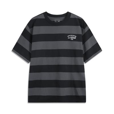 Comfortable Minimalist Fashion Round Neck Loose Fit Letter Print Short Sleeve T-Shirt Unisex Tops Black Gray AHSV227-3