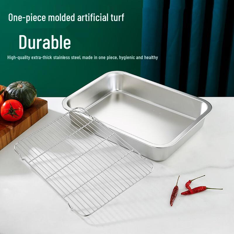 304 Stainless Steel Deep Square Steaming & Draining Pan with Mesh Insert