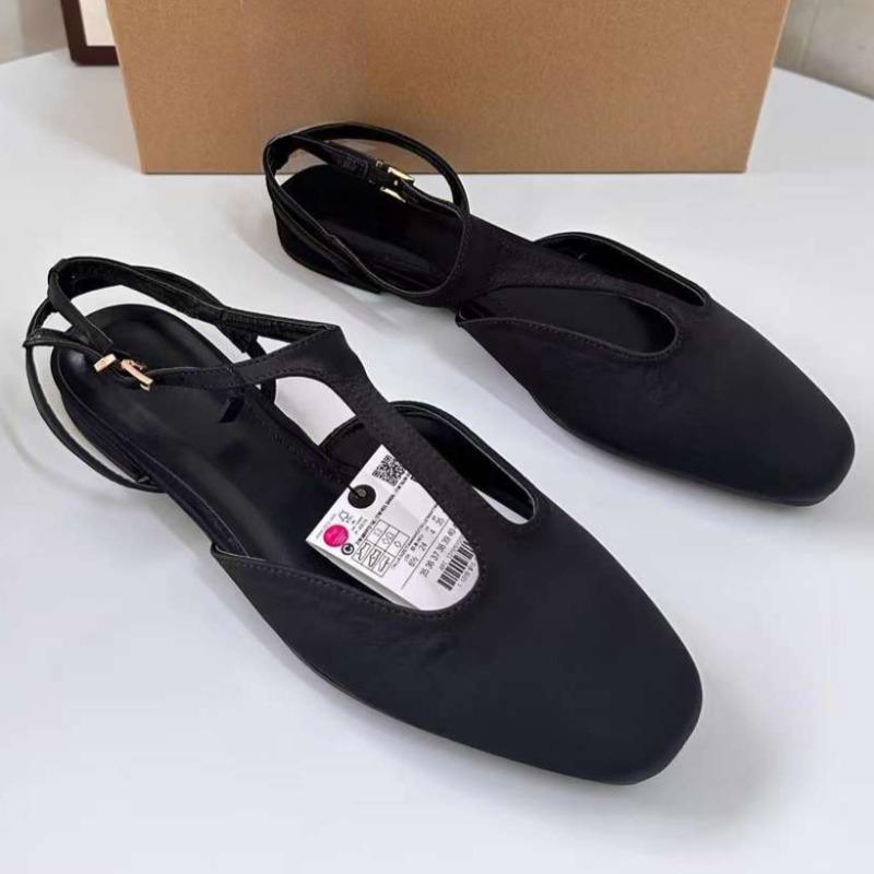 

Spring Women Slingback Flats Buckle Ankle Strap Fashion Gold Black Large Size Comfortable Ladies Mary Jane Shoes 42 чорний