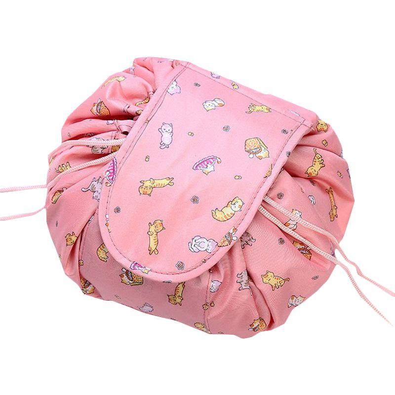 

Косметичка на кулиске, портативная, для хранения, волшебный дорожный мешочек, органайзер для косметики розовый