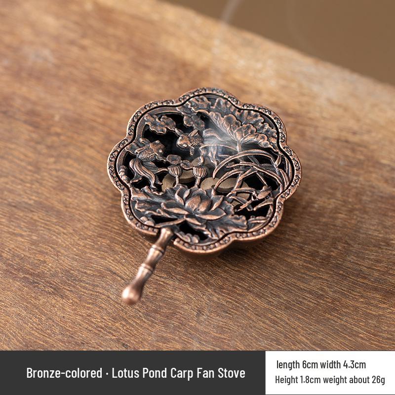 Vertical Baifu Hollow Creative Alloy Incense Burner - Office Decor