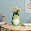 Ceramic Big-Eyed Frog Pen Holder & Animal Ornament