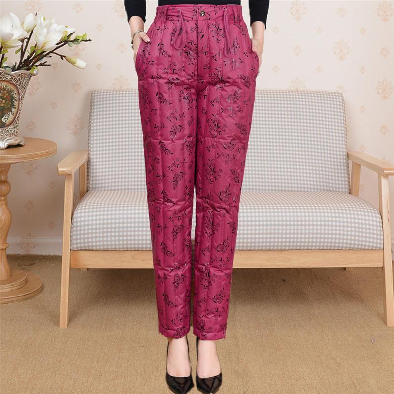 

Женские зимние теплые брюки больших размеров с высокой талией, бесшовные, с наполнителем из белого утиного пуха L (95-105 lbs)