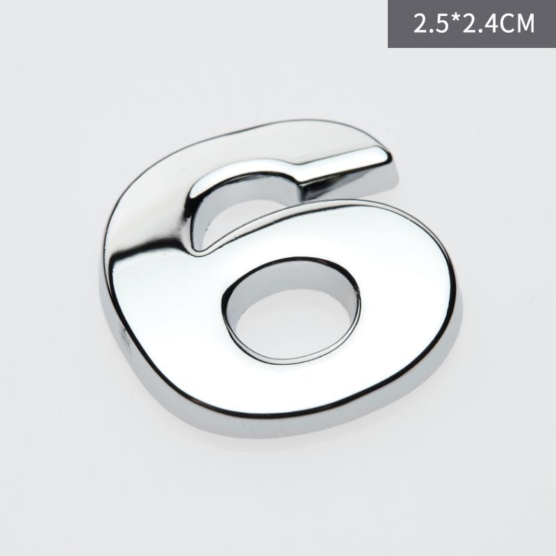 Custom 3D Car Number Alphabet Stickers Zinc Alloy Metal Chrome Emblem Scratch Proof Durable for Auto Badge Motorcycle Laptop Decor