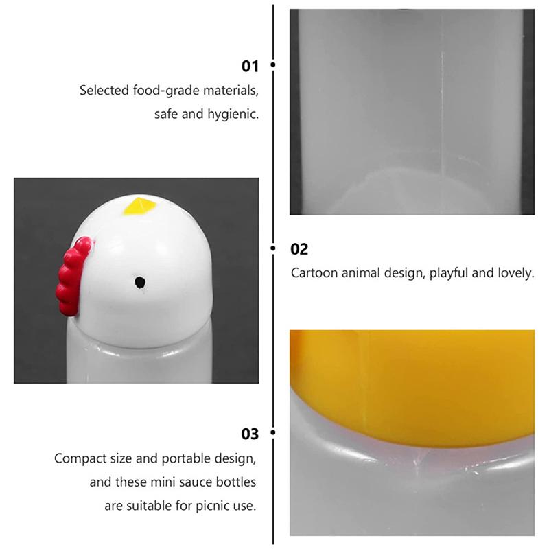 6Pcs Portable Mini Ketchup Sauce Bottle Seasoning Sauce Bottle Kitchen Tools