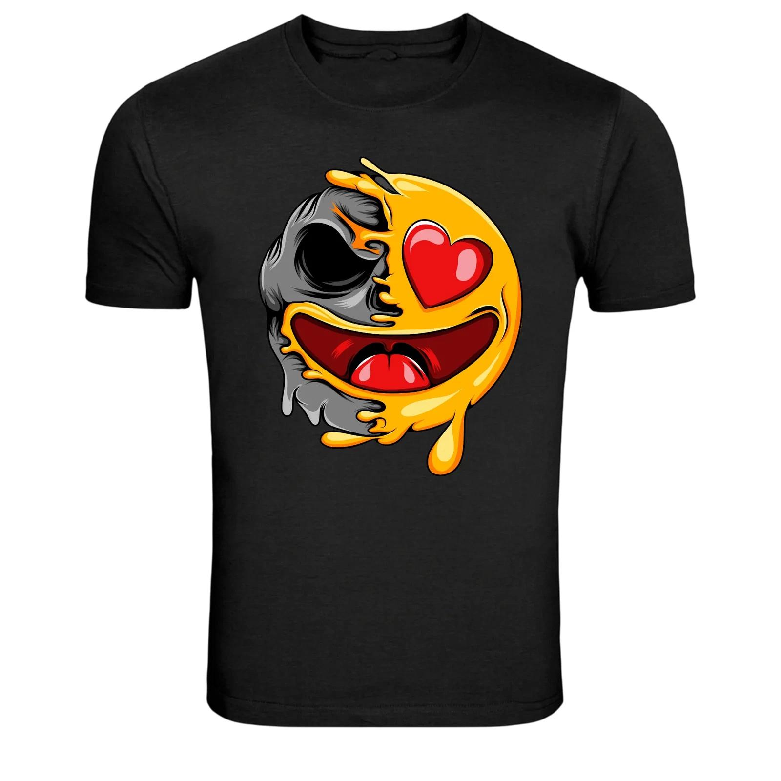 Футболка с графическим принтом Череп с тающим сердцем, смешная футболка с темным юмором L