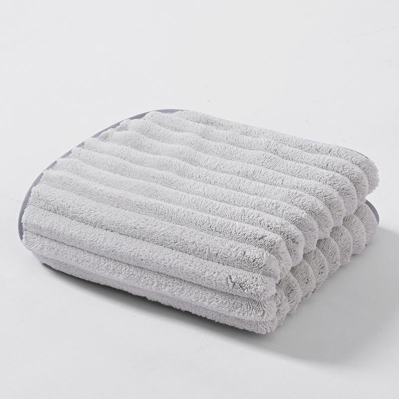 Coral Fleece Candy Stripe Velvet Bath Towel Set - Soft, Absorbent, Thickened, Large Towels for Couples with Logo