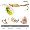 5PCS/6.7CM-5.8G Spoon Fishing Spinner Bait Rotating Metal Treble Hook Trout Fishing Spoon Lures Tackle