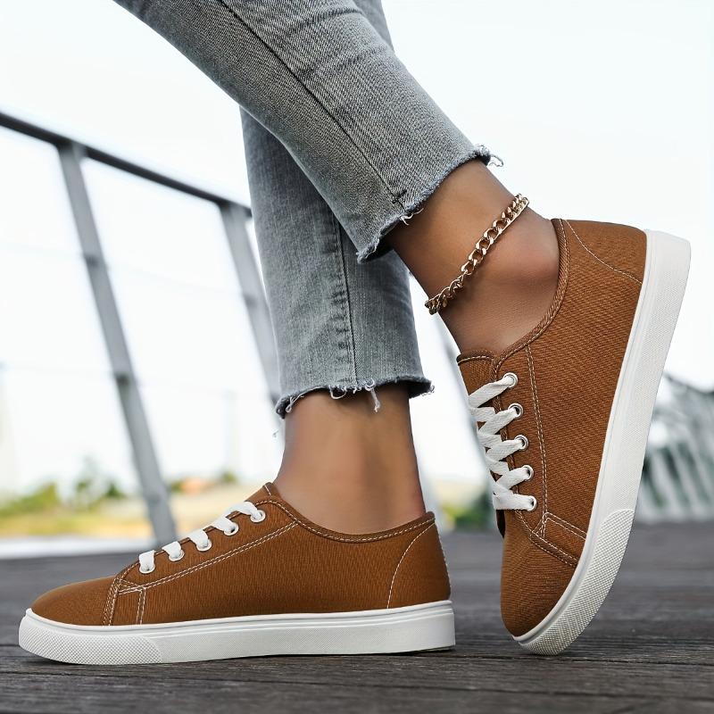 Women's Vibrant Red Faux Cover Sneakers - Slip-Resistant Arch Support Soft  Low-Top Design with White Laces - All-Season Casual Sneakers for Sports