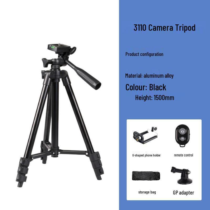 Aluminum Mobile Phone Holder & Projector Stand with Remote Control Tripod for Outdoor Shooting & Live Streaming