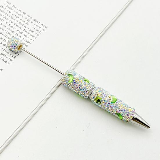 Custom Beadable Pen Blanks Glitter Ballpoint Pen, Sparkly Rhinestone Star Moon Beaded Plastic Creative Gift Pens for Women DIY Handmade Gel Ink School
