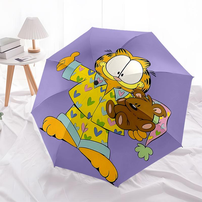 

Garfield Heart Print Umbrella: Automatic Open/Closed, Foldable Design, 8-Bone Frame, Outdoor Use, Perfect Gift for Fans and Travelers0104267