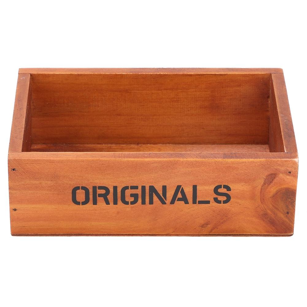 Wood Succulent Planter Cactus Bonsai Micro Landscape Flower Pots Plant Pot Decor