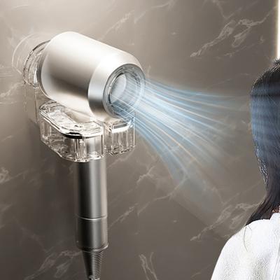 Wall Mount Hair Dryer Rack Straightener Holder with Suction Cup Easy Rotation Angle Adjustment Easy To Install Hair Dryer Accessories Rack