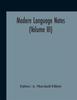 The Modern Language Notes Volume Iii by Editor - Hardback Book