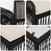 Garden Sofa Set 12 Pcs Black and Cream White Poly Rattan