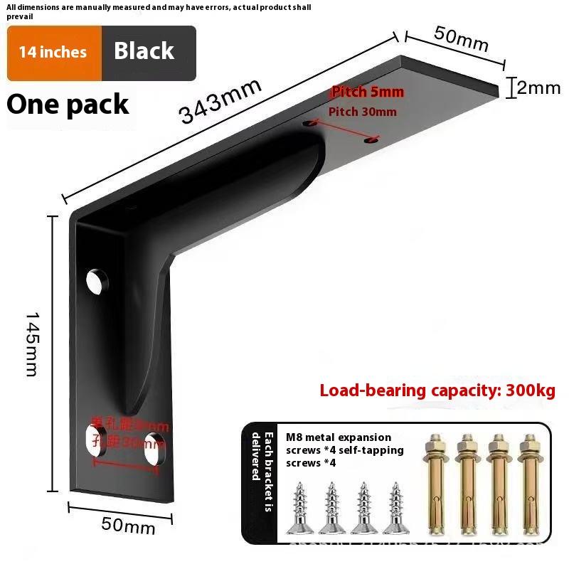 1/2Pcs Black/White/Silver Stainless Steel Corner Code Triangle Bracket Load-Bearing Bracket Wall Fixed Corner Storage Rack