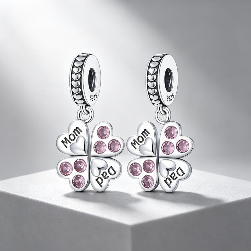 925 Silver Family Creative Charms Pendant For Women Fit Bracelet DIY Birthday Party Jewelry Gifts