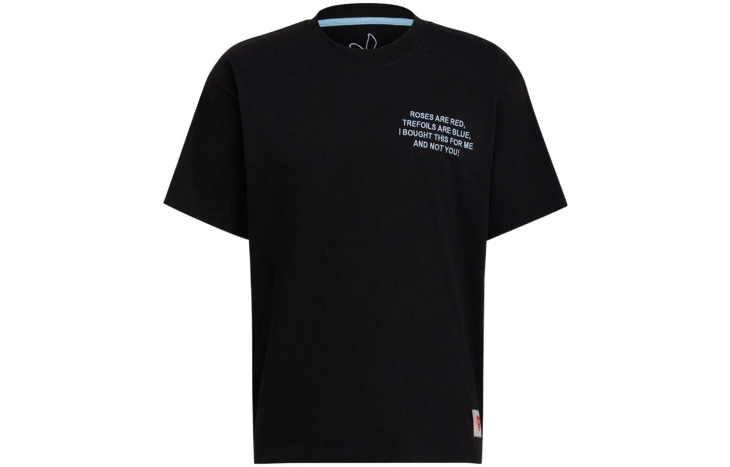 Adidas Originals Trefoil T Shirts Men s Black Crew Neck Moderate Straight Fit HI6015 XS