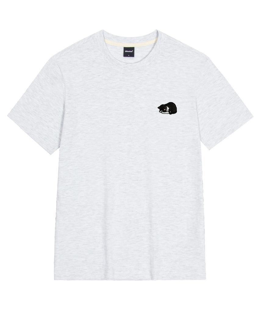 OKSTAR Sleepy Kamnyang Embroidered Short Sleeve T-Shirt (D Type)