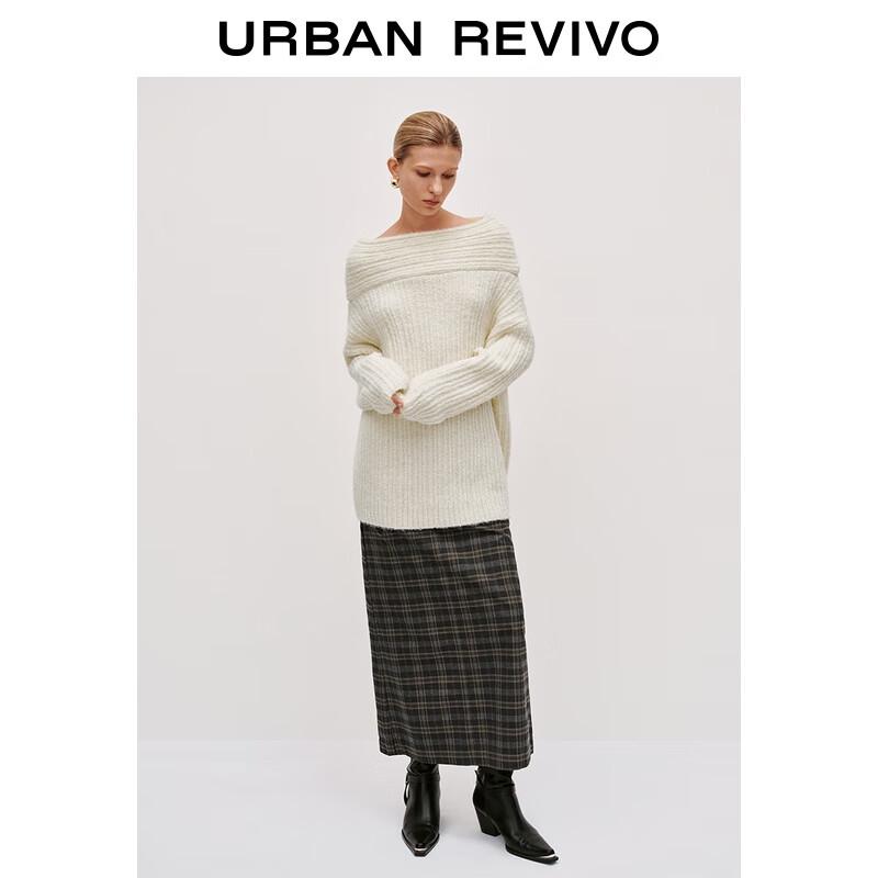 

Женский вязаный свитер с текстурой пайеток и открытыми плечами UR L