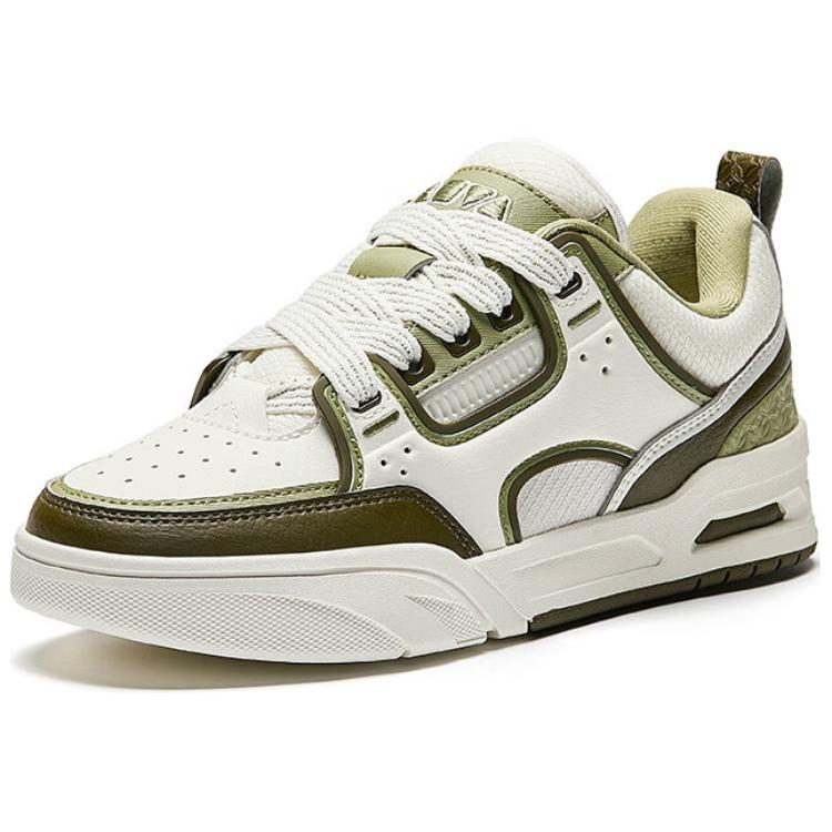 Anta Aojie Comfortable Versatile Non-Slip Wear-Resistant Low-Top Skate Shoes Women Sneaker White Green 122518040-2