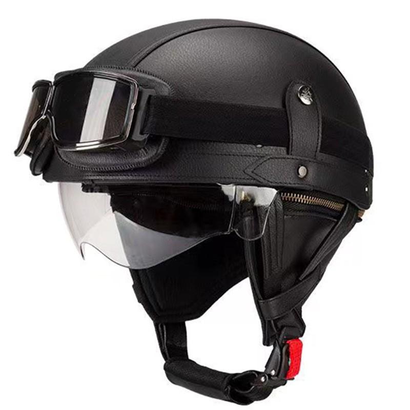 Vintage-Style Open Face Motorcycle Helmet Adults Unisex ABS Half With 3C Certification