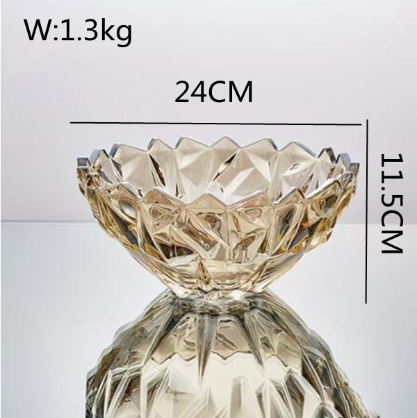 

Стеклянная хрустальная фруктовая тарелка Гостиная Журнальный столик Украшение столовой Бытовые закуски Тарелка для сухофруктов Настольные украшения