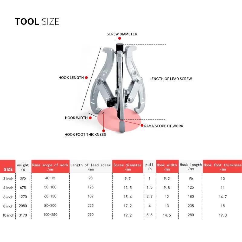 3" 4" 6" inch Heavy Duty Three-jaw Puller 3 Legs Bearing Removal Tool Hub Auto Gear Puller Triangle Small Puller