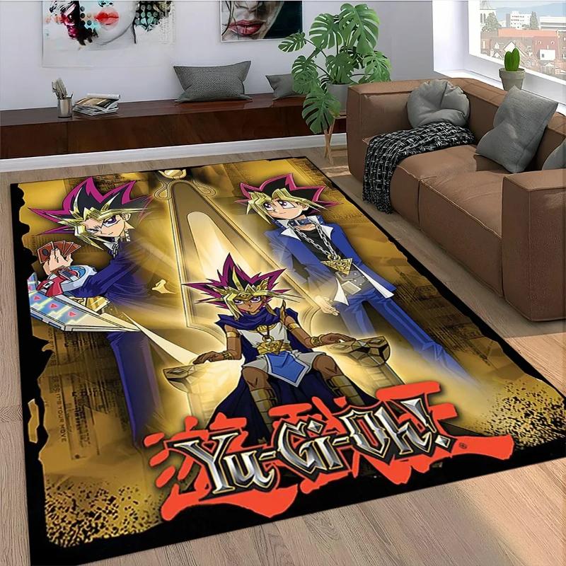 27 Stil Yu-Gi-Oh Karten Teppich für Wohnzimmer Heimdeko Schlafzimmer Bettseite Rutschfest Bereichsteppiche Maschinenwaschbare Fußmatte Türvorleger