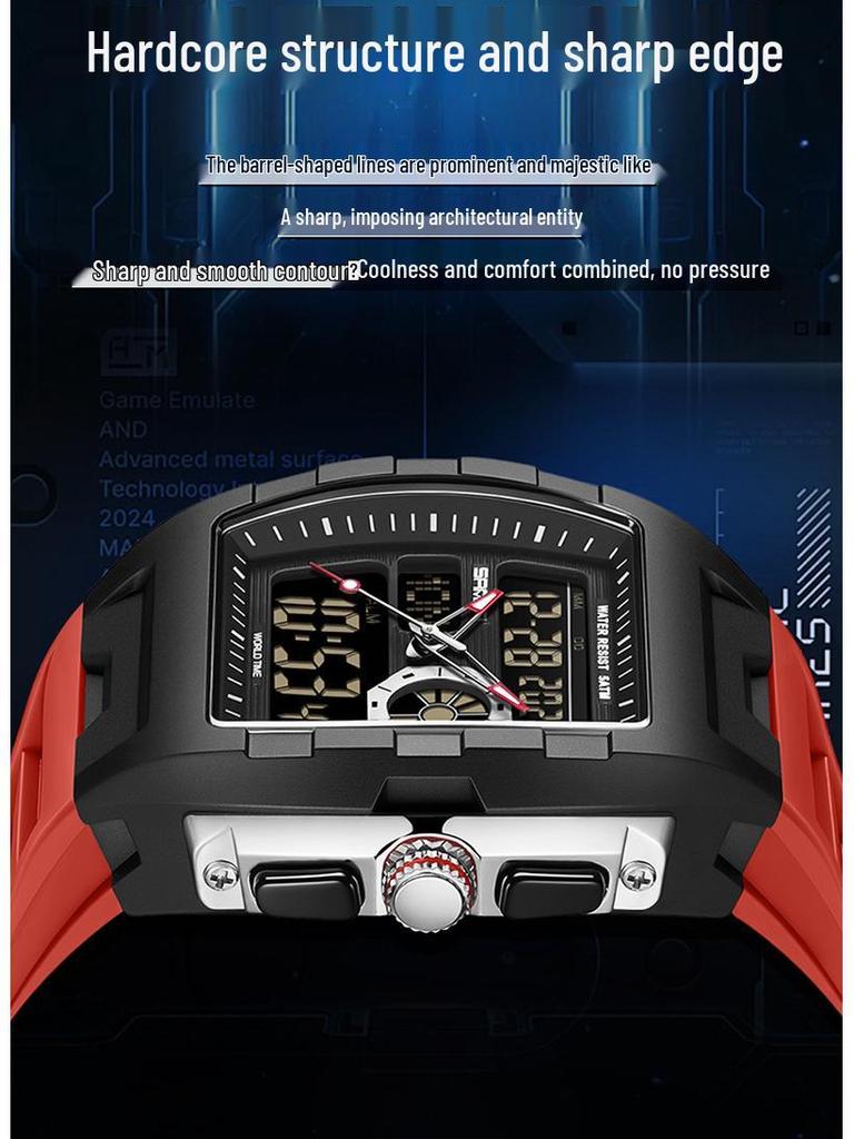 Sanda Trendy Multifunctional Sports Watch with Countdown, Snooze & Luminous Waterproof Features for Students - Model 3397