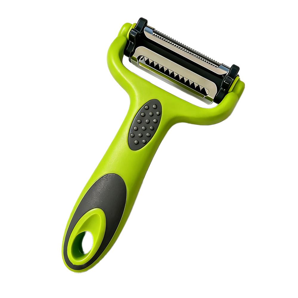 Rotary 3-Blade Stainless Steel Melon Grater & Peeler: Multi-functional Fruit & Vegetable Shredder Slicer