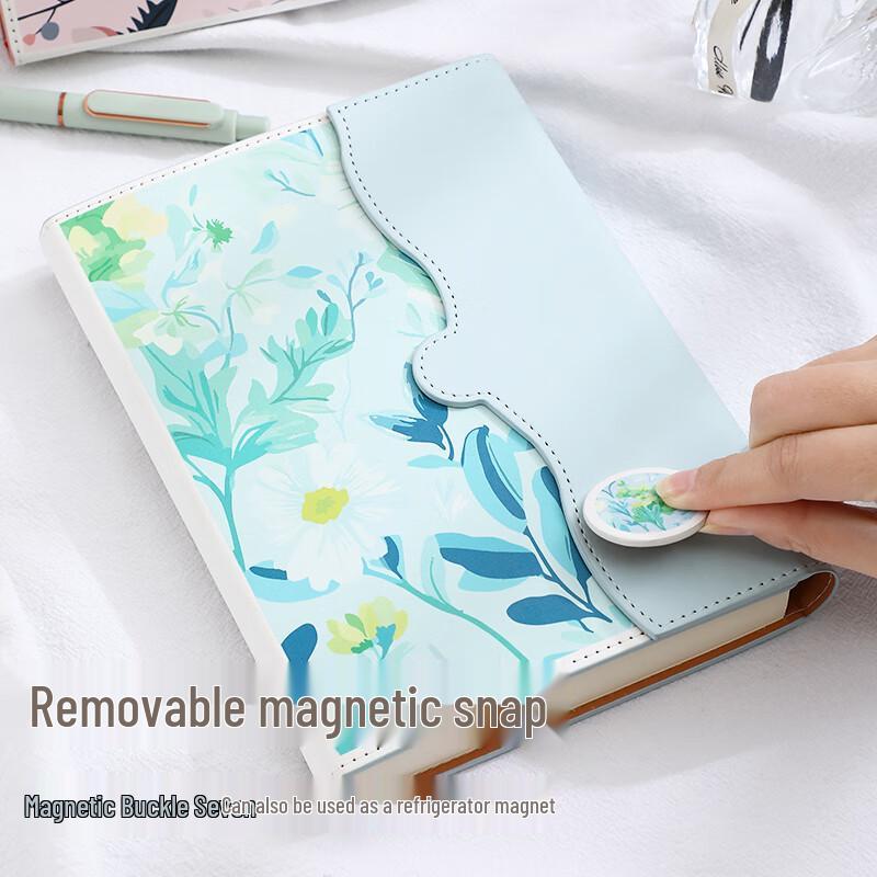 Zuolanze A5 Magnetic Tri-Fold Floral Leather Notebook